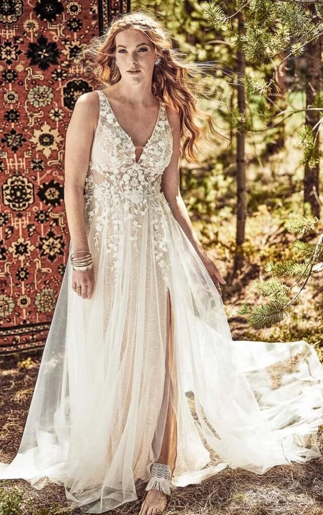 bohemian garden wedding dress