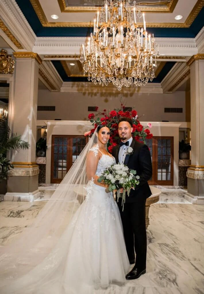 real martina liana bride michelle and husband - Style 906 by martina liana