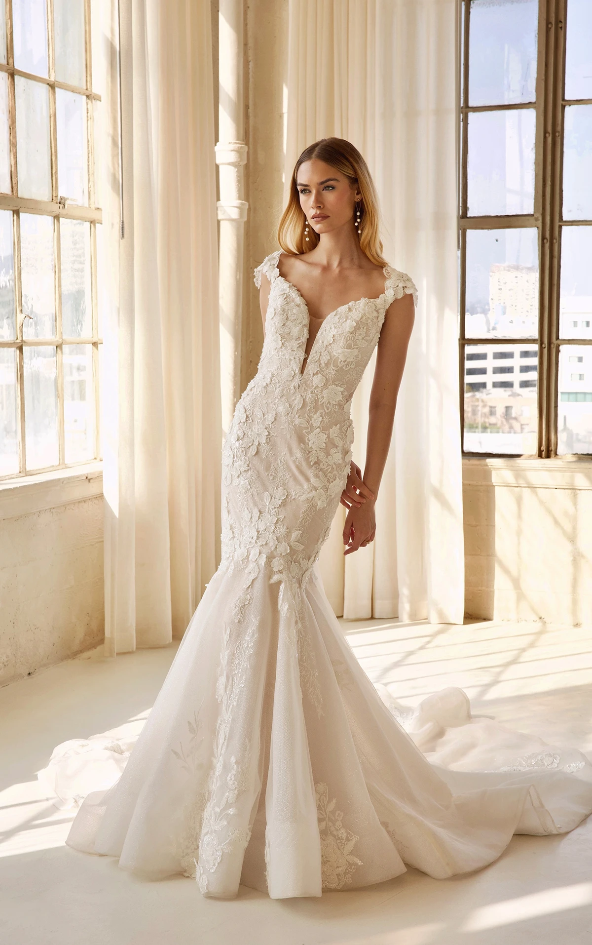 Classic Cap Sleeve Wedding Dresses | Pretty Happy Love