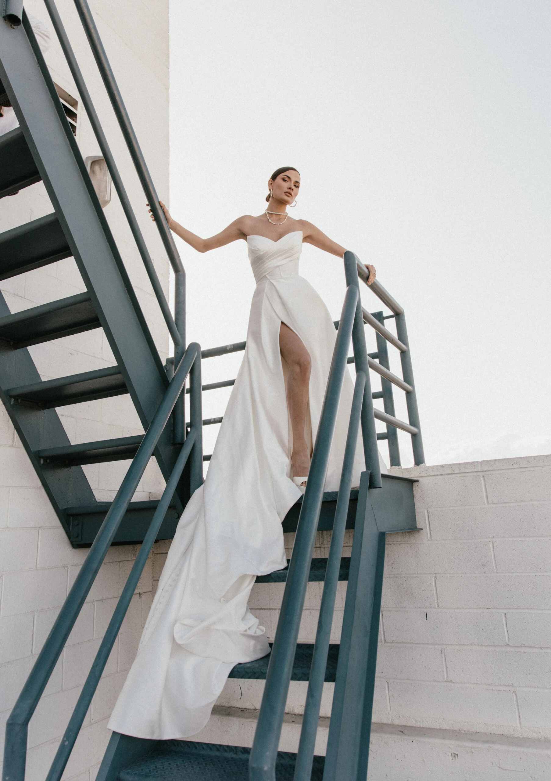 simpel strapless ballgown wedding dress with slit - LE1232 by Martina Liana Luxe