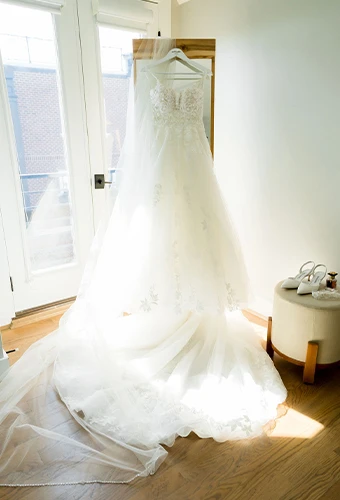 Real bride gown on display