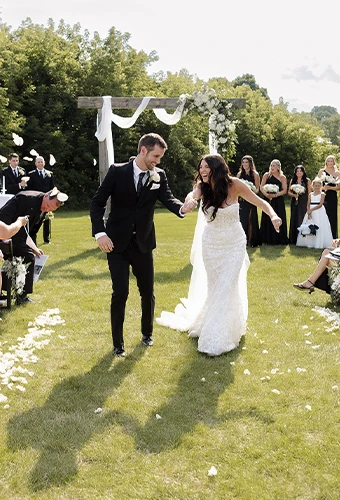 Real bride Alexa and her husband's ceremony exit