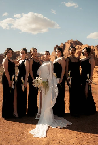 Real bride Erica with her bridesmaids