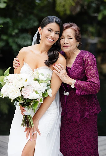 Real bride Jackie with her mother