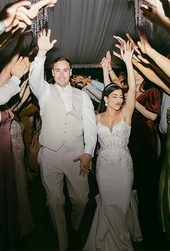 Real bride Valentine wedding exit