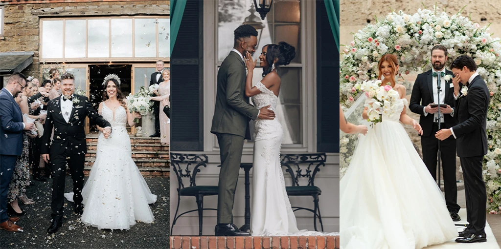 Three real brides on their wedding day