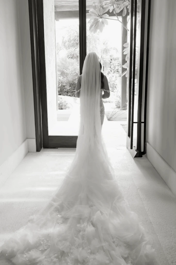 Real bride Christine in her wedding dress