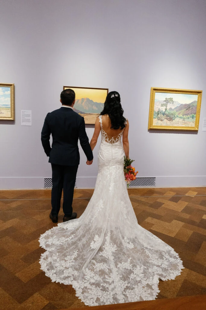 Real bride Karen posing with her husband