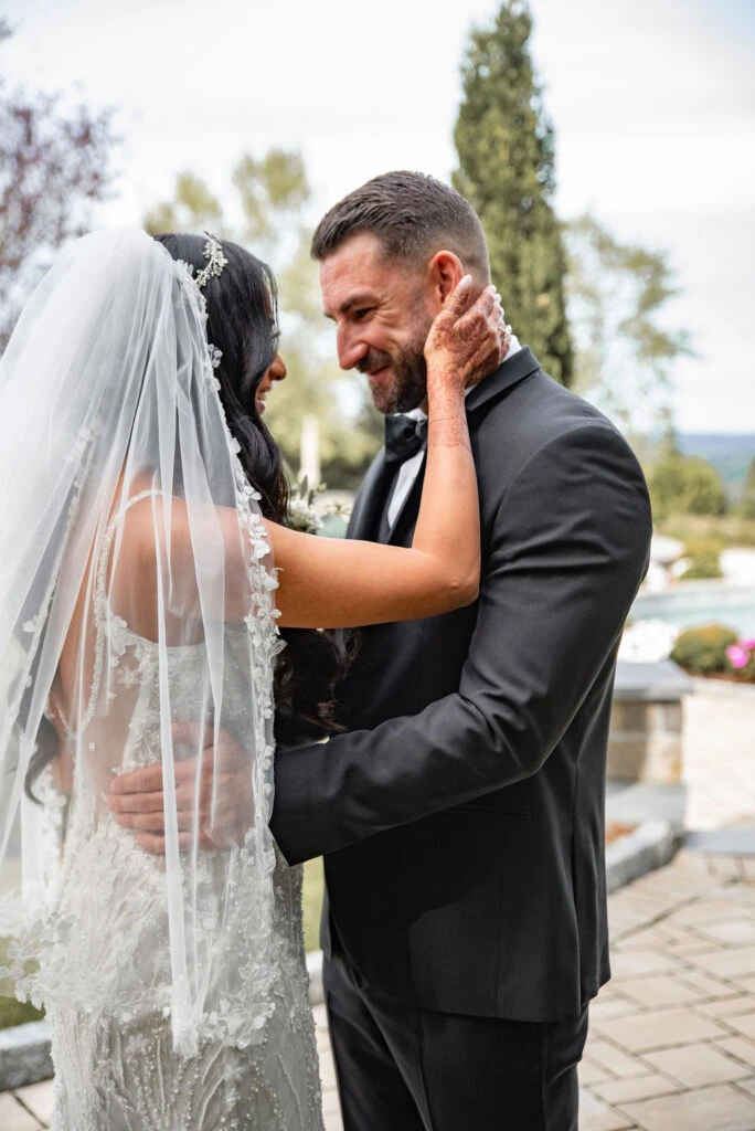 Real Bride Shaban and Brian during their first look