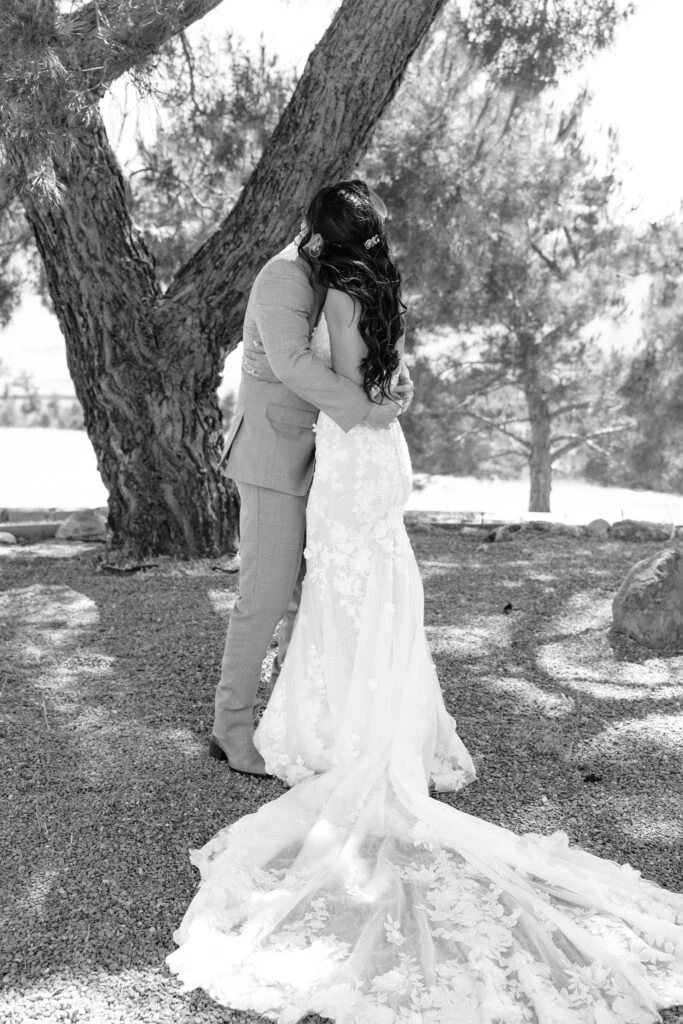 Real Bride Anika and Josh during their first look