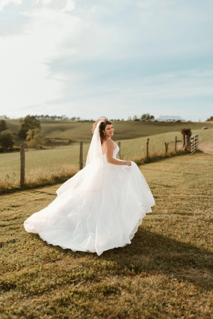 Real Stella York Bride Holly in her wedding gown