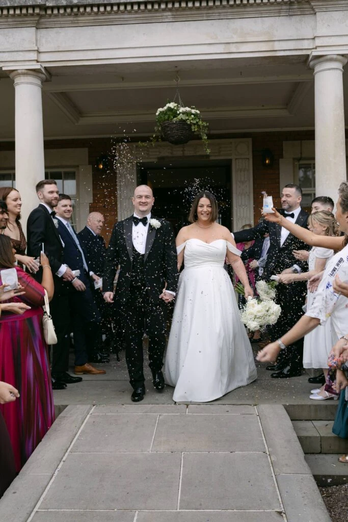 Real Bride Nicole and Josh celebrating their marriage with family and friends