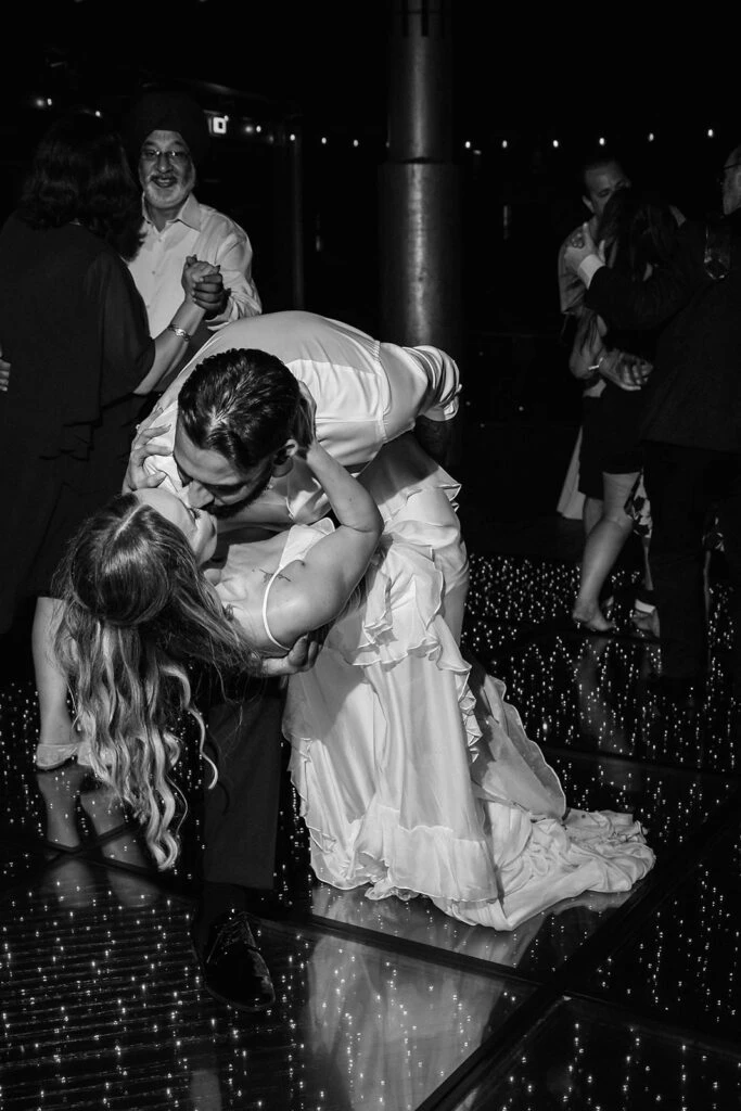 Real bride Mercedez dancing with her husband