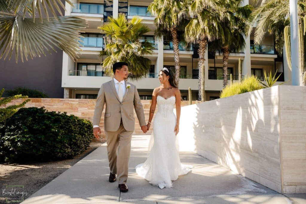 Real bride Sandra posing with her husband