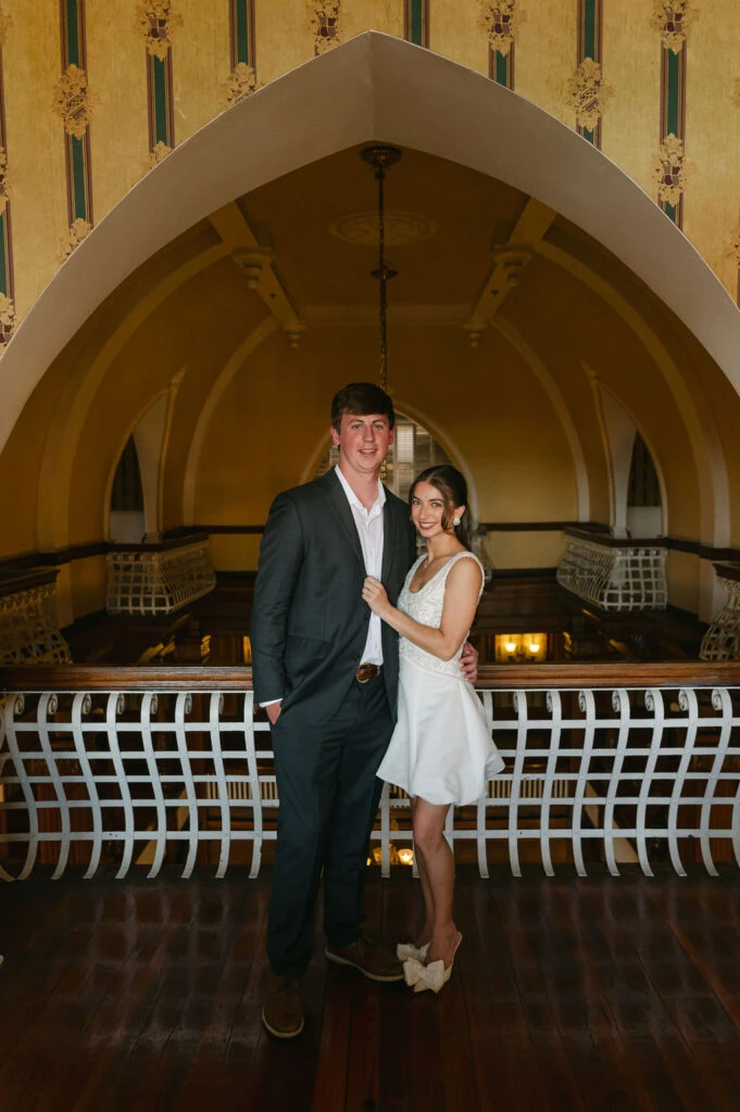 Real bride LauraLeigh posing with her husband