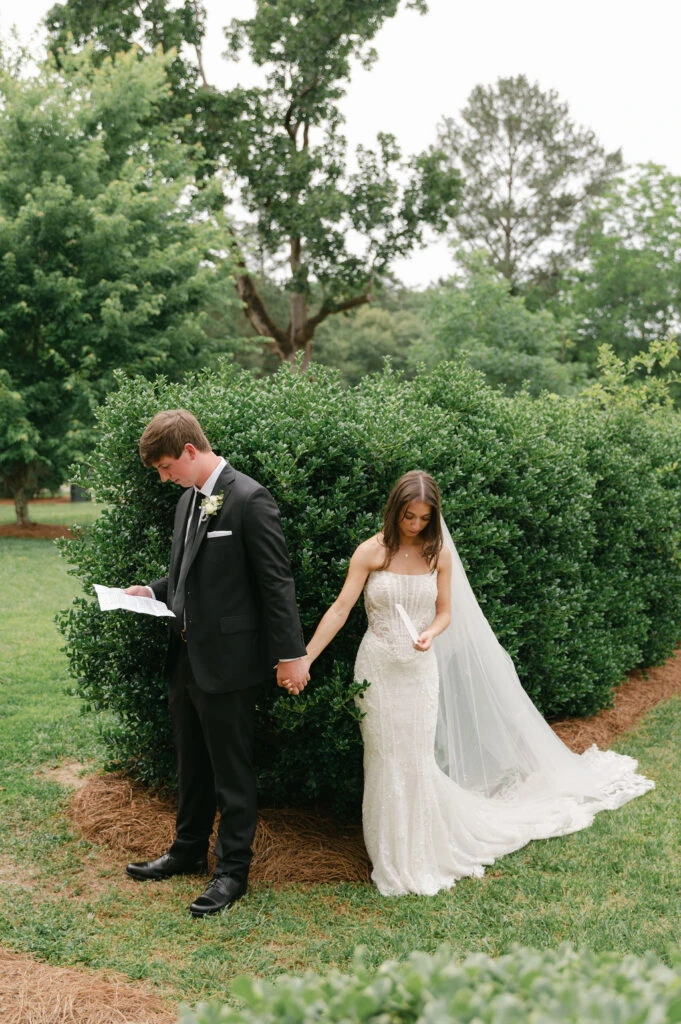 Real bride LauraLeigh posing with her husband