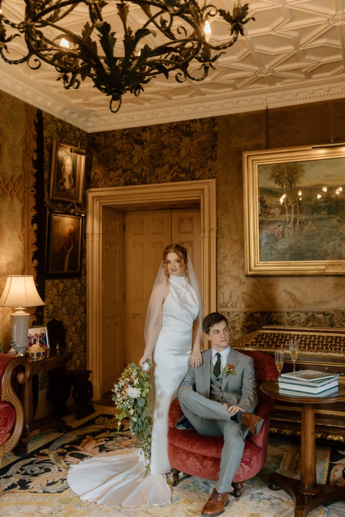 Real bride Savannah posing with her husband