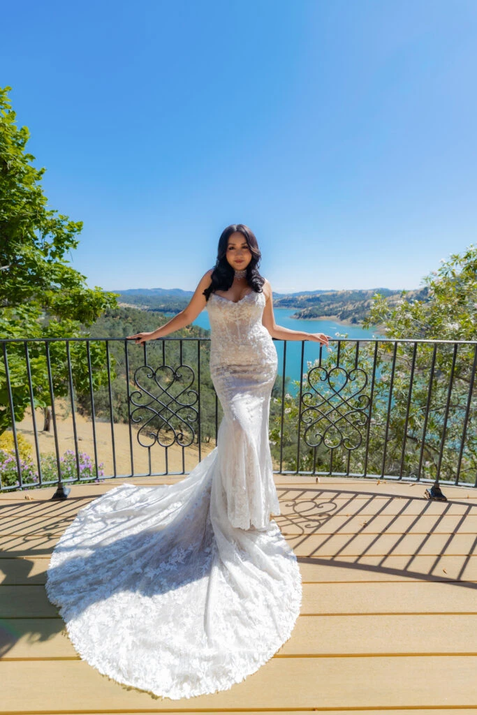 Real bride Perlissa posing in her wedding gown
