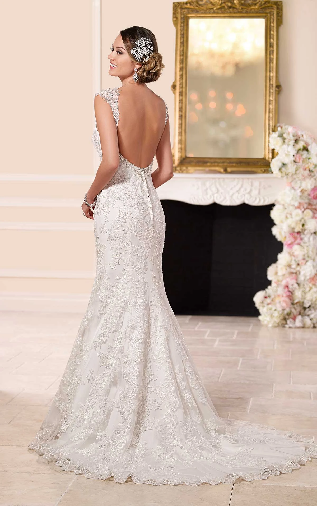 Lace Over Satin Low Back Wedding Dress | Stella York Wedding Dresses