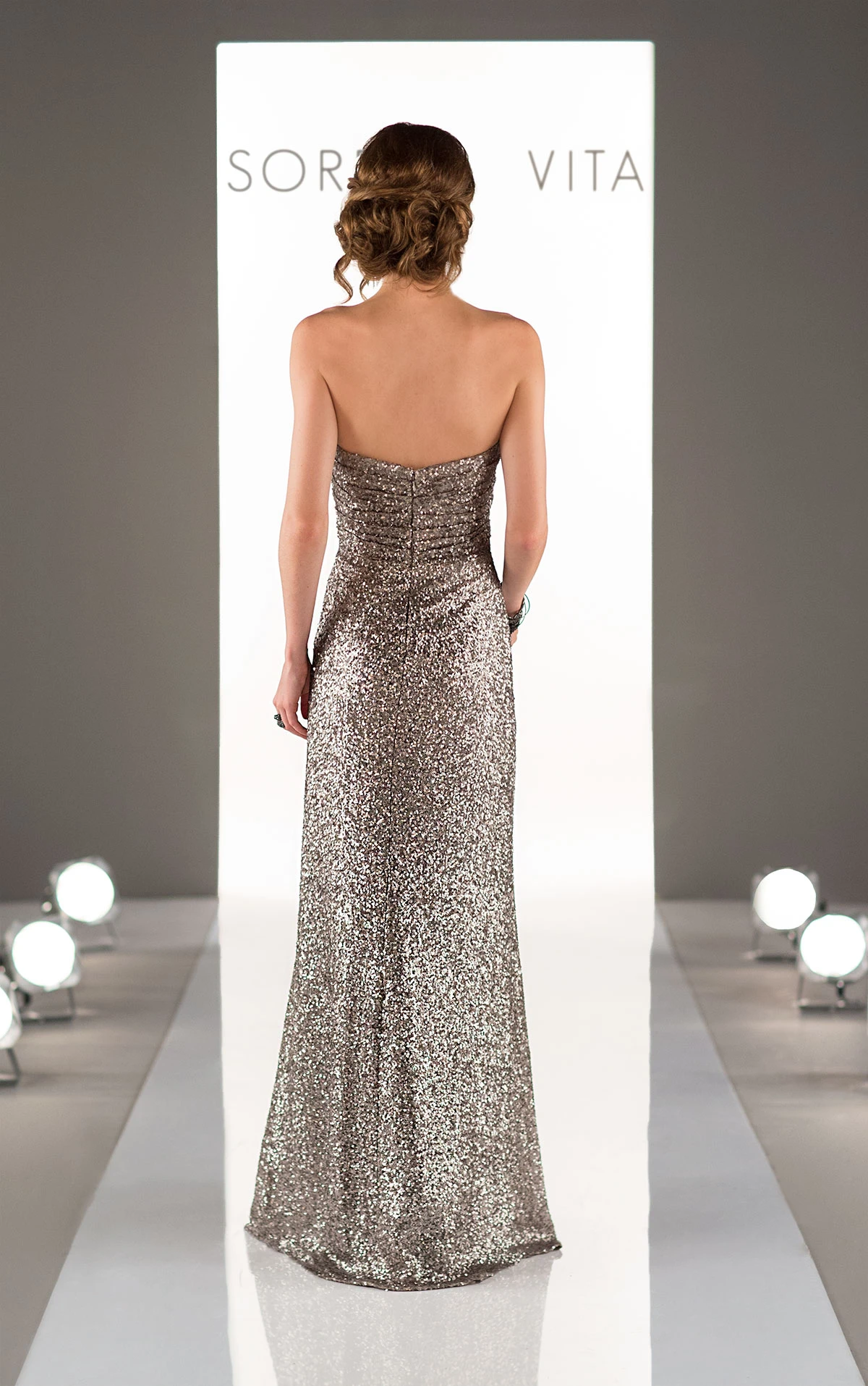 Long Metallic Sequin Bridesmaid Dress | Sorella Vita Bridesmaid Dresses