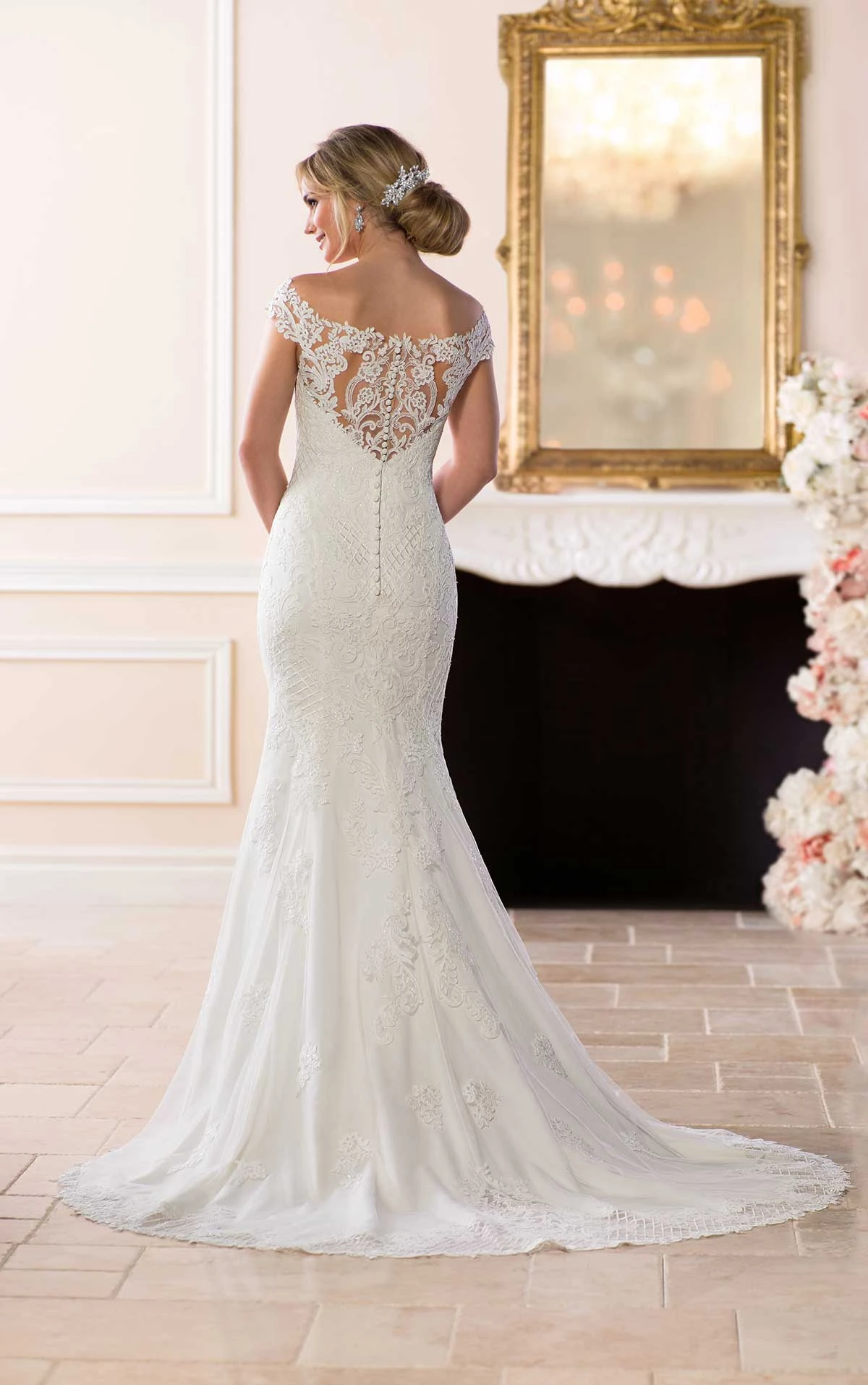 stella york boho dress Boho Wedding Dress with Floral Lace