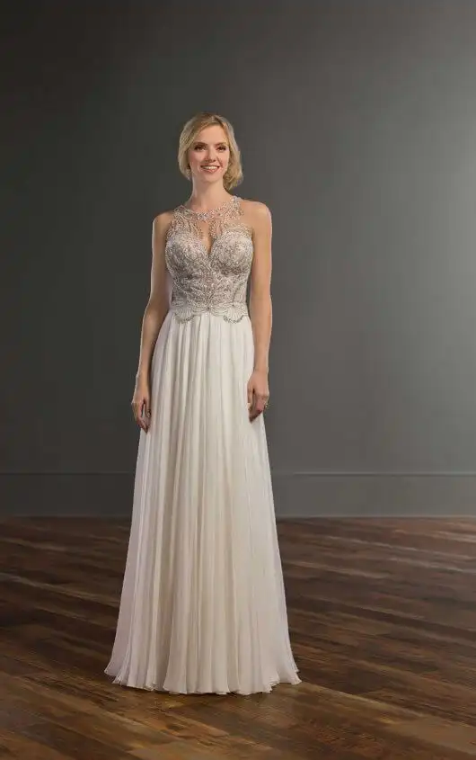 Wedding Dress with Parisian Silk Chiffon | Martina Liana Wedding Dresses