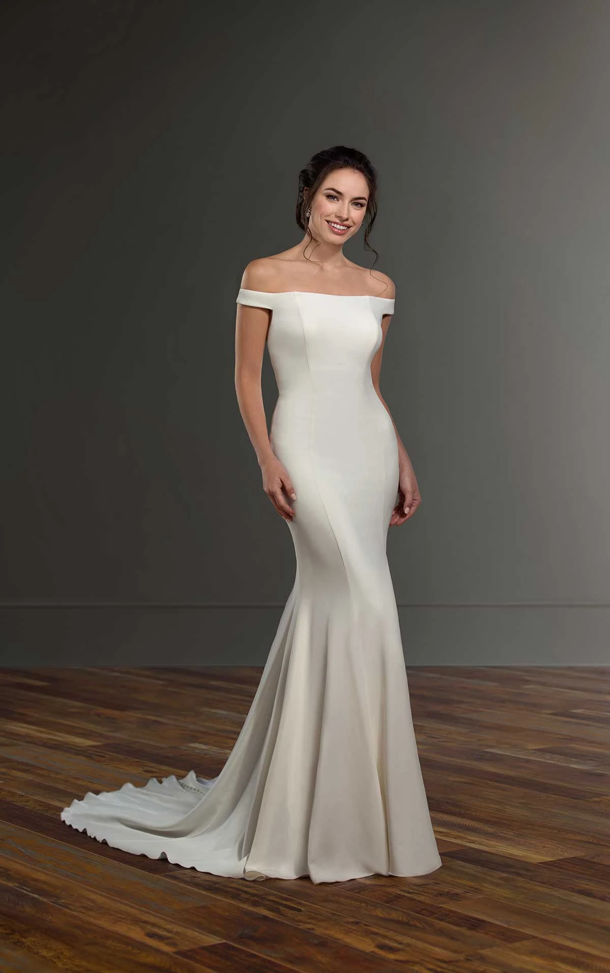 Simple Crepe Wedding Dress with Clean Lines | Martina Liana