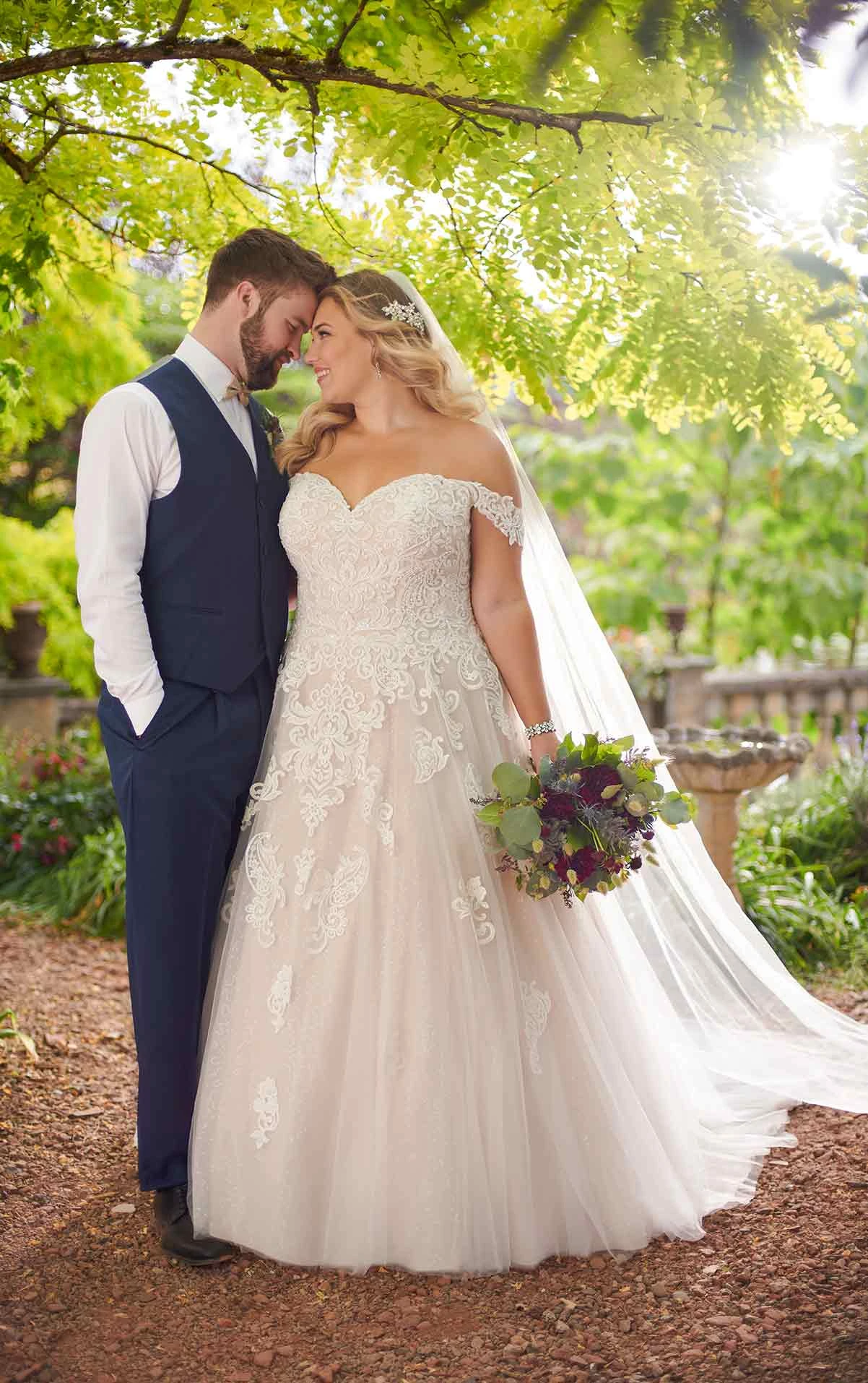 d2605+ Lace Ballgown Plus Size Wedding Dress  by Essense of Australia
