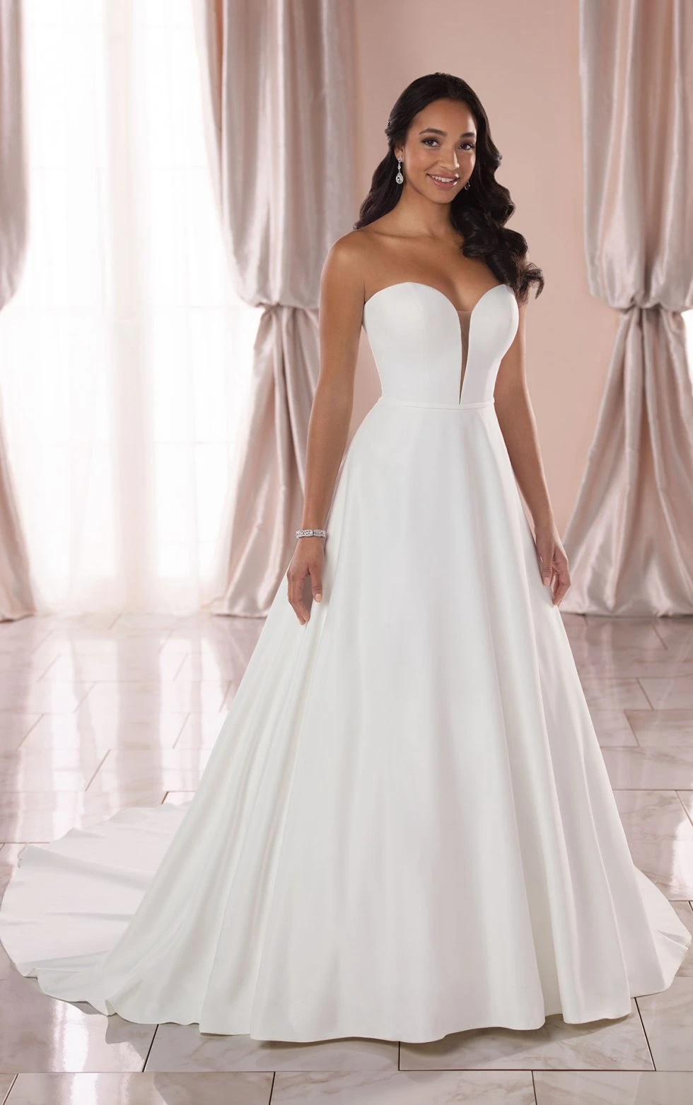 Strapless Simple Satin Ballgown Wedding 