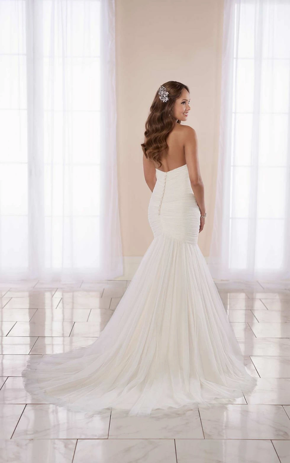 Modern Fit-and-Flare Wedding Dress with 