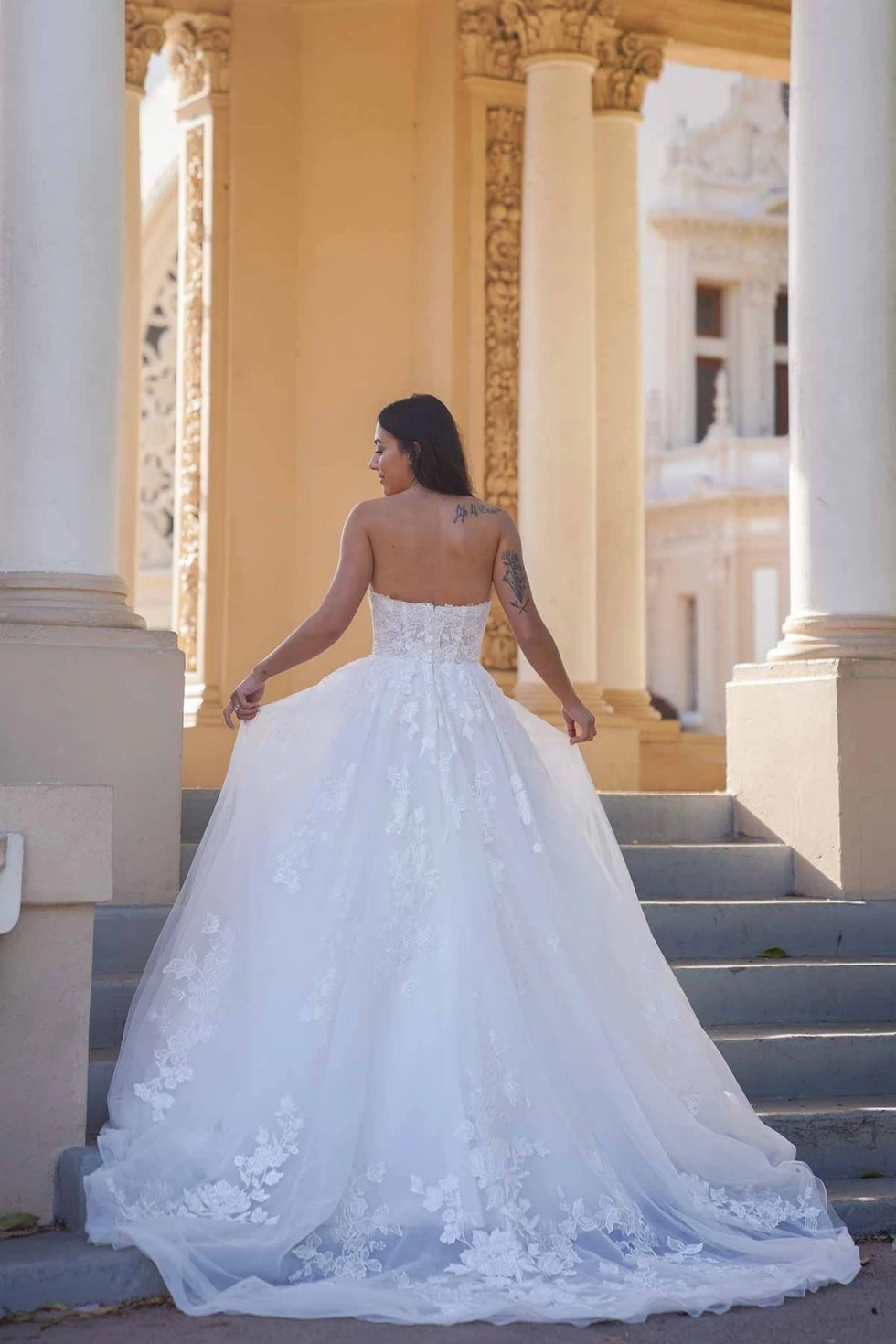 Sweetheart Floral Lace Wedding Dress 
