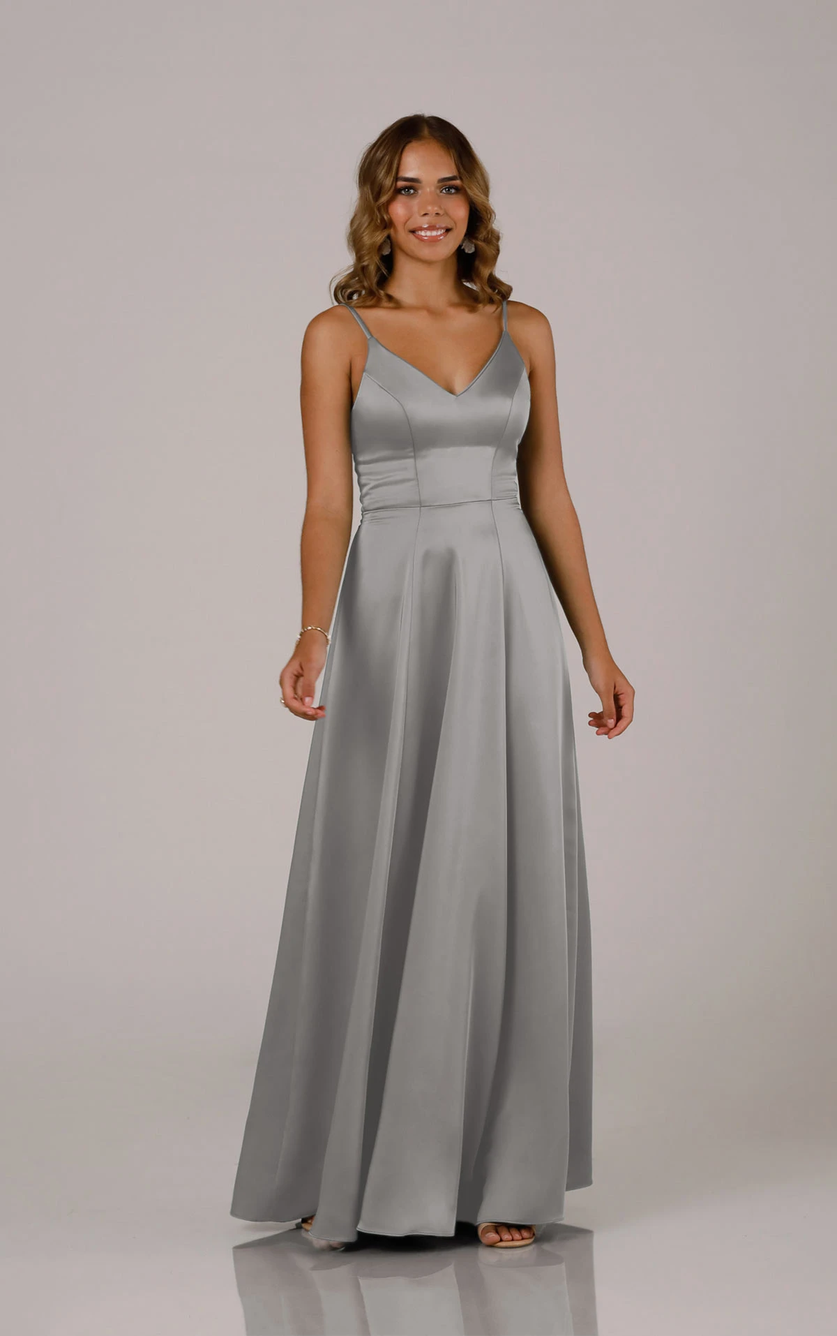 Sorella Vita - Floor-Length Charmeuse Bridesmaid Dress with Skirt Slit