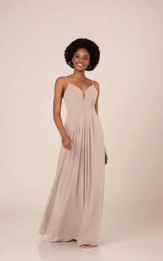 V-Neckline Chiffon Bridesmaid Dress 