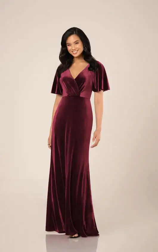 Luxe Velvet Bridesmaid Dress with 