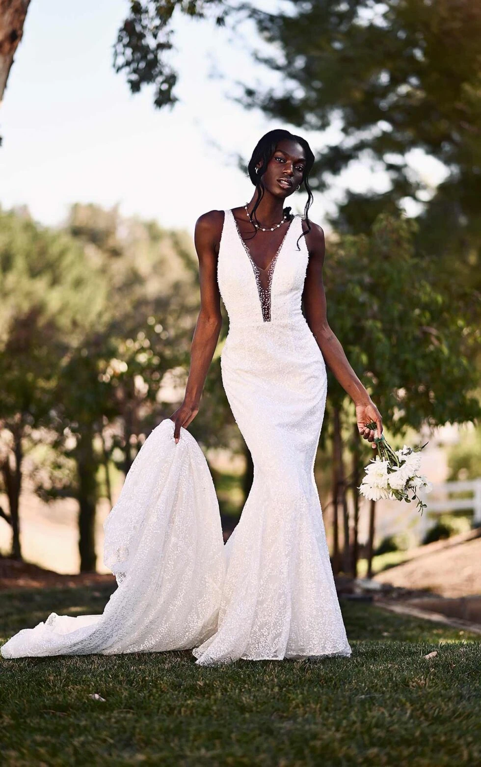 Glamorous Sheath Wedding Dress with 