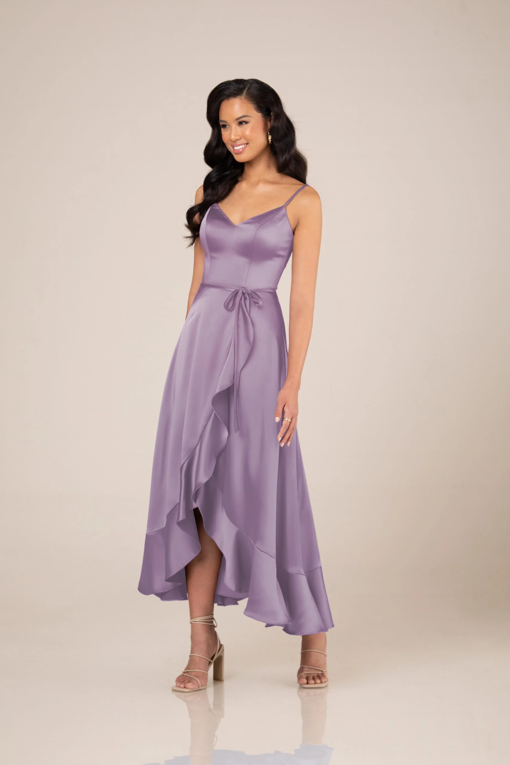 Spaghetti Strap Bridesmaid Dress with Pockets Lilac main image 0
