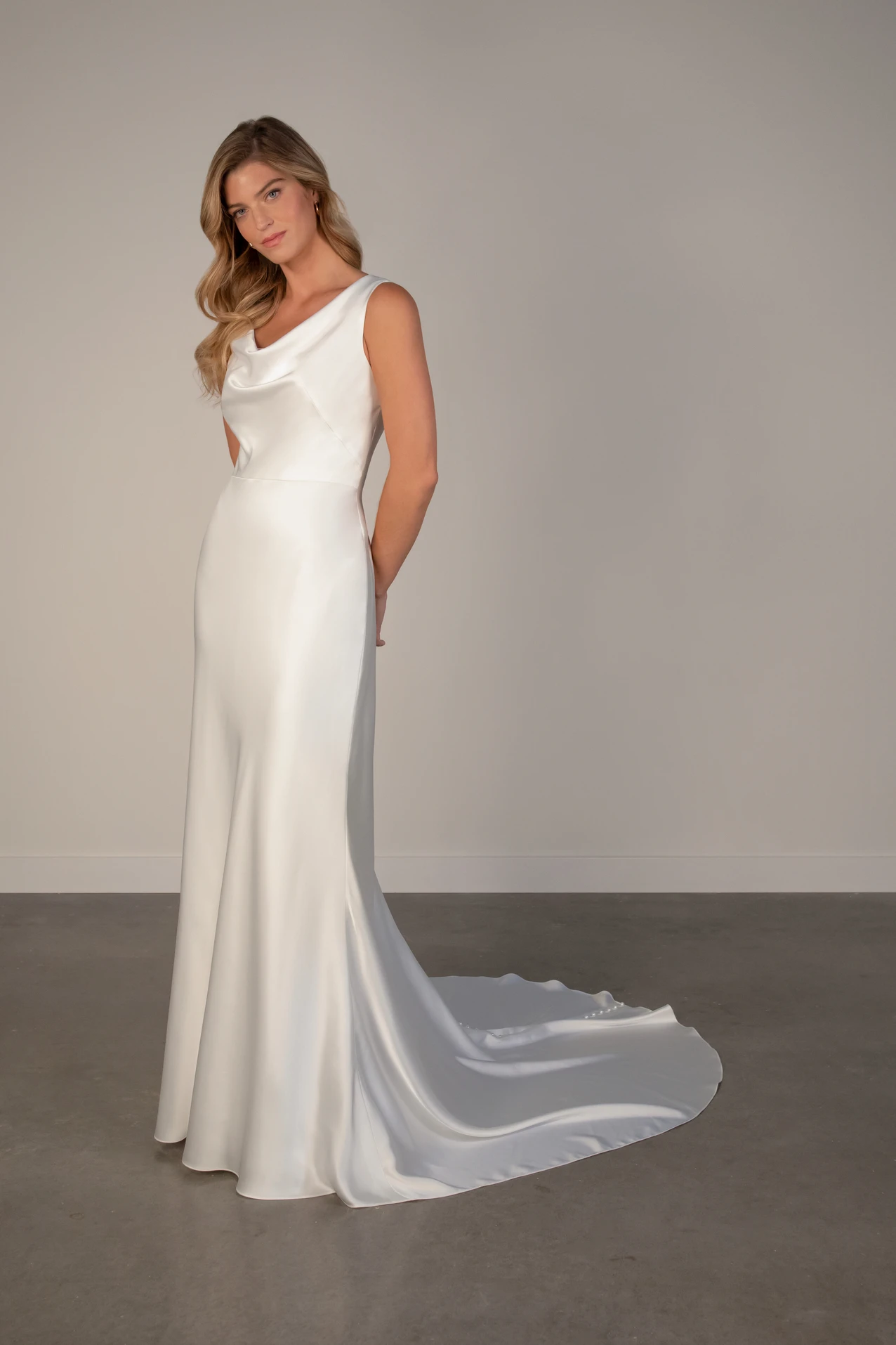 Backless Sheath Wedding Dress in Charmeuse, PA1365, byOxford Street
