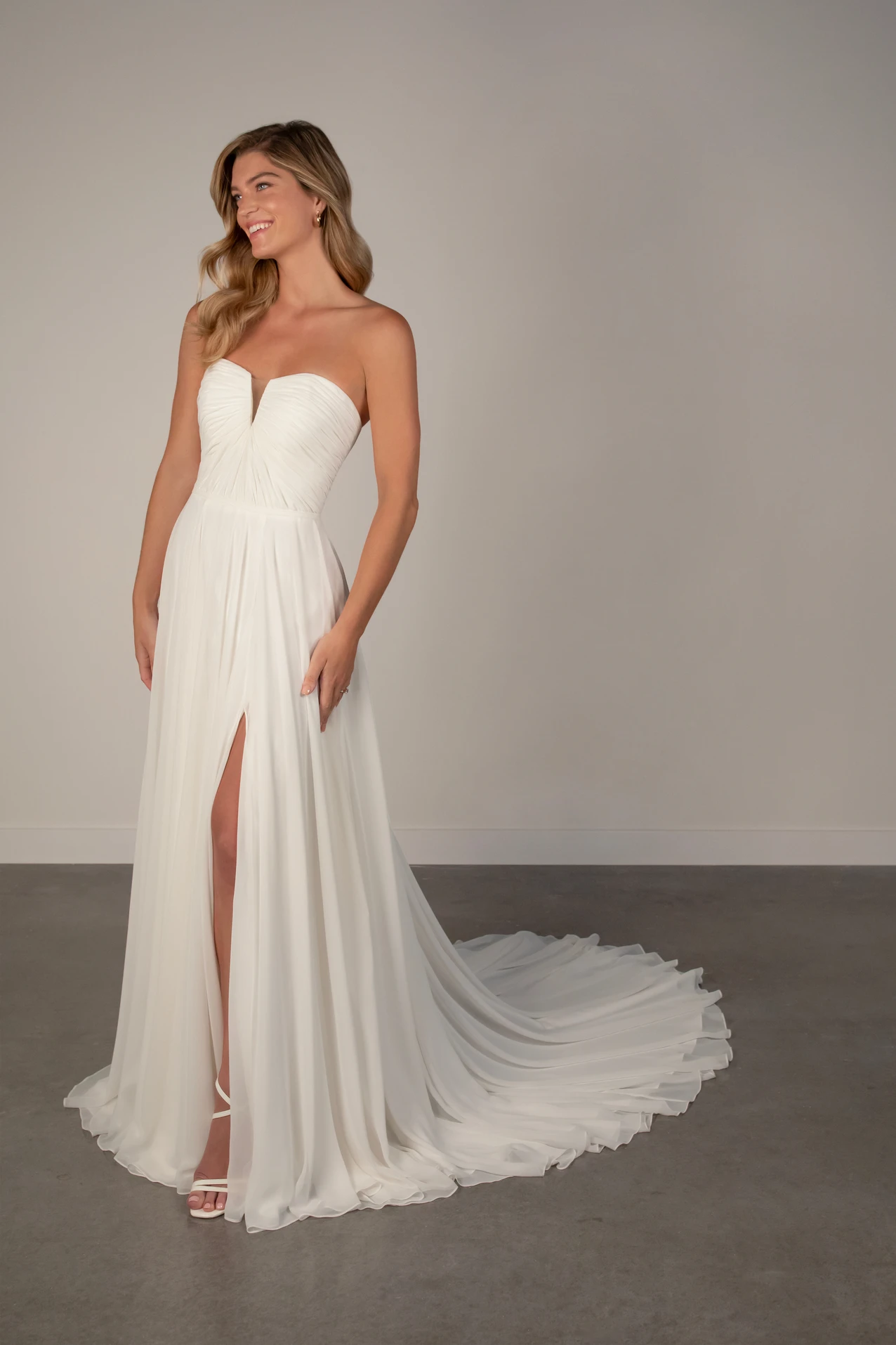 Strapless A-Line Wedding Dress in Chiffon, PA1373, byOxford Street