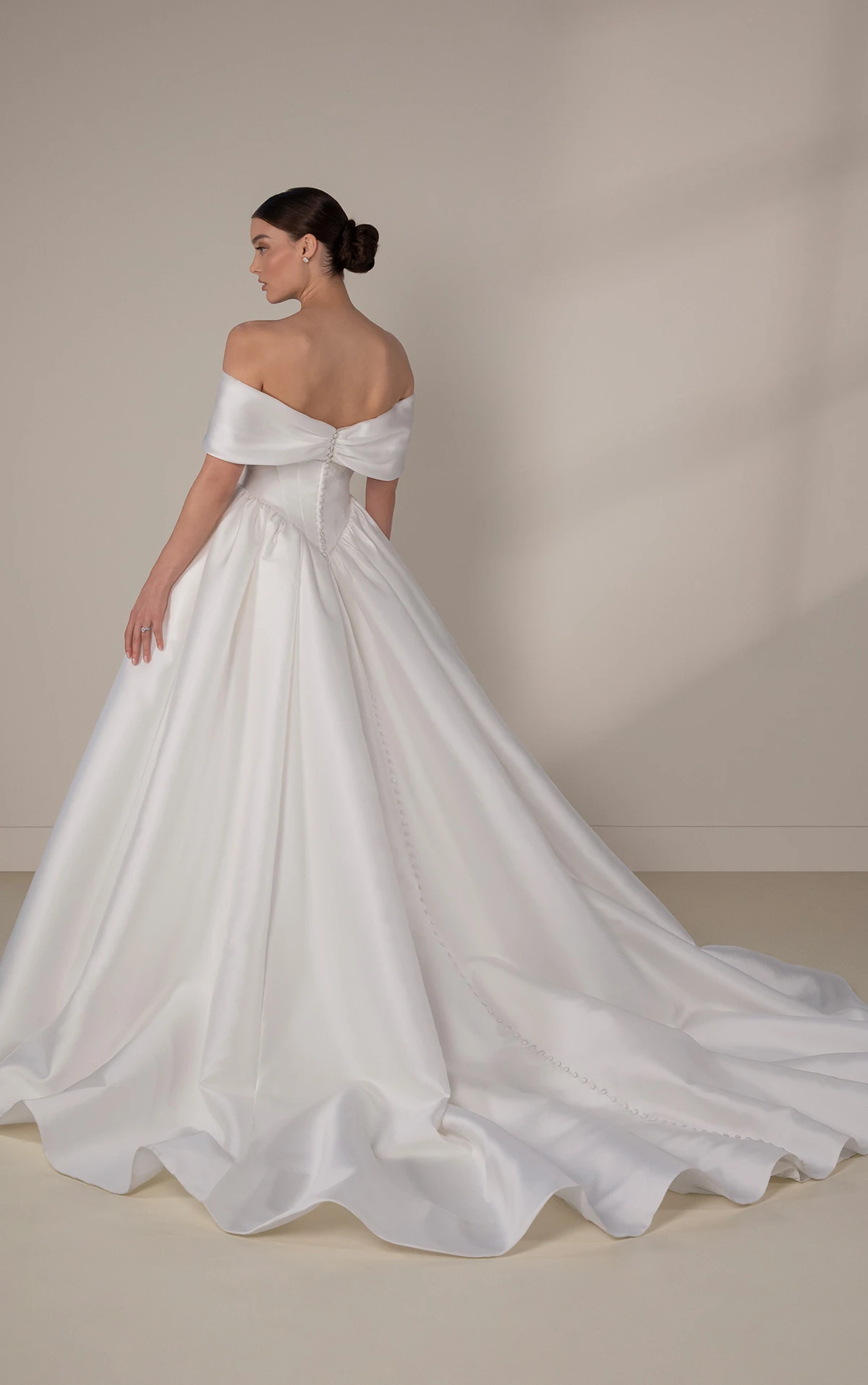 le1456 Off-the-Shoulder Ballgown Wedding Dress with Bow Details  by Martina Liana Luxe