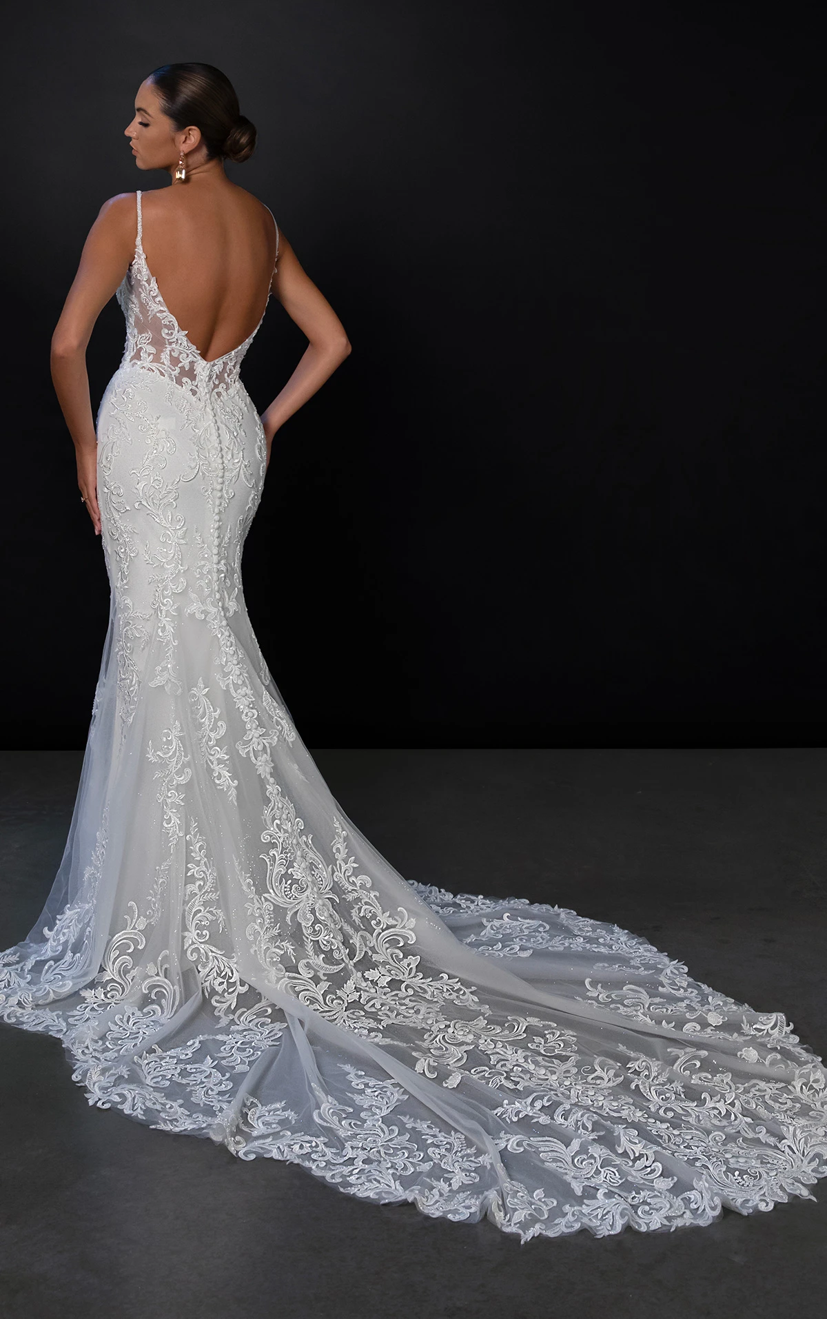 ml1916 Sweetheart Lace Fit-and-Flare Wedding Dress with Illusion Cutouts  by Martina Liana