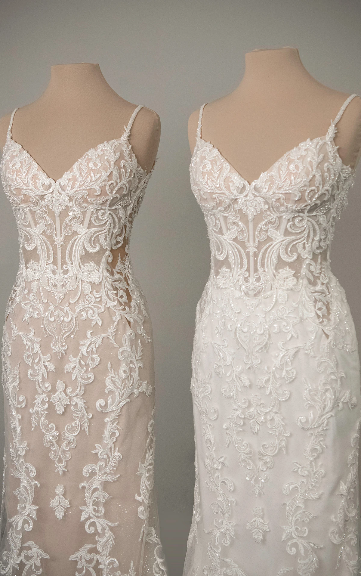 ml1916 Sweetheart Lace Fit-and-Flare Wedding Dress with Illusion Cutouts  by Martina Liana