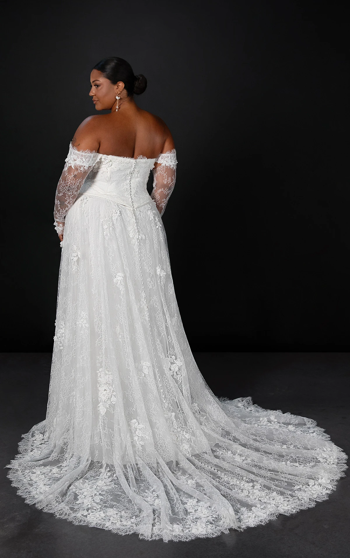 ml1953+ Strapless Faux Two-Piece A-Line Plus Size Wedding Dress with Detachable Sleeves  by Martina Liana