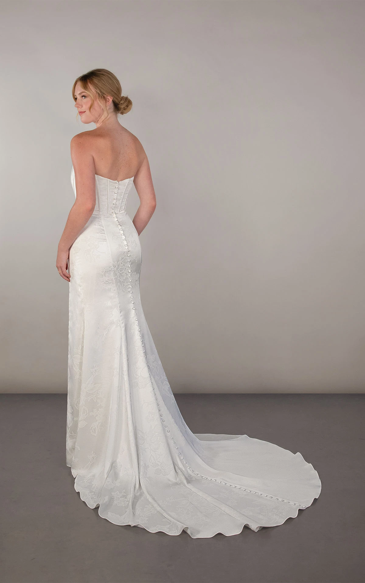 pa1431 Strapless Sheath Wedding Dress with a Slit  by Oxford Street