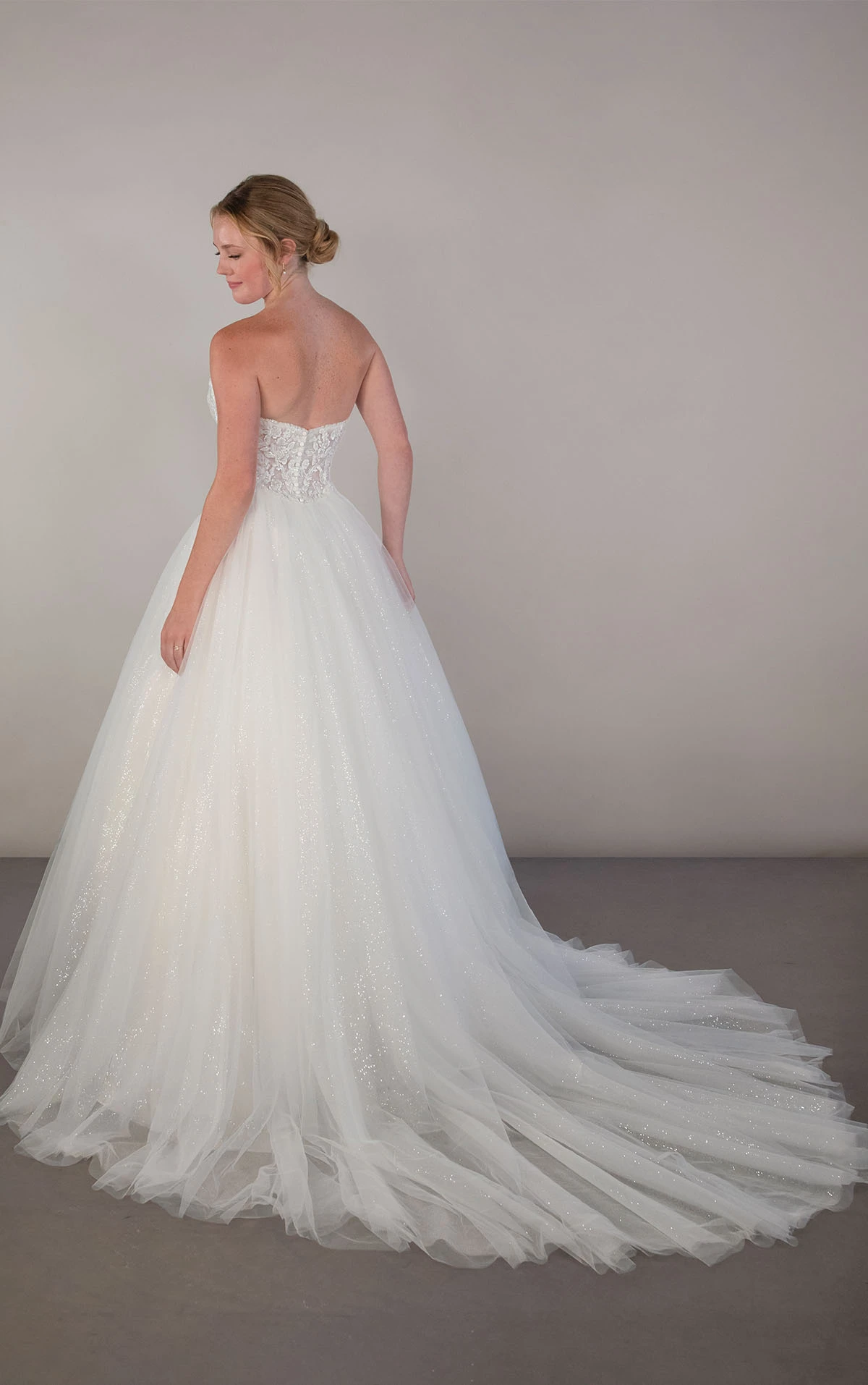 pa1434 Strapless A-Line Wedding Dress in Lace and Tulle  by Oxford Street