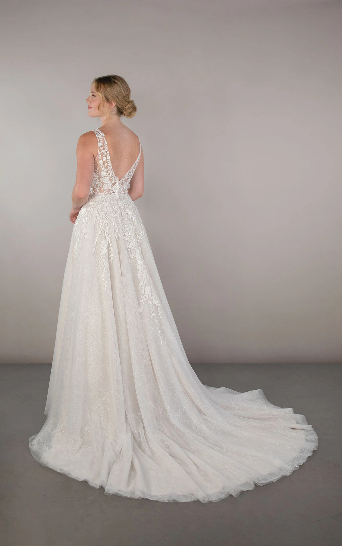 pa1435 A-Line Wedding Dress with Drop Waist  by Oxford Street