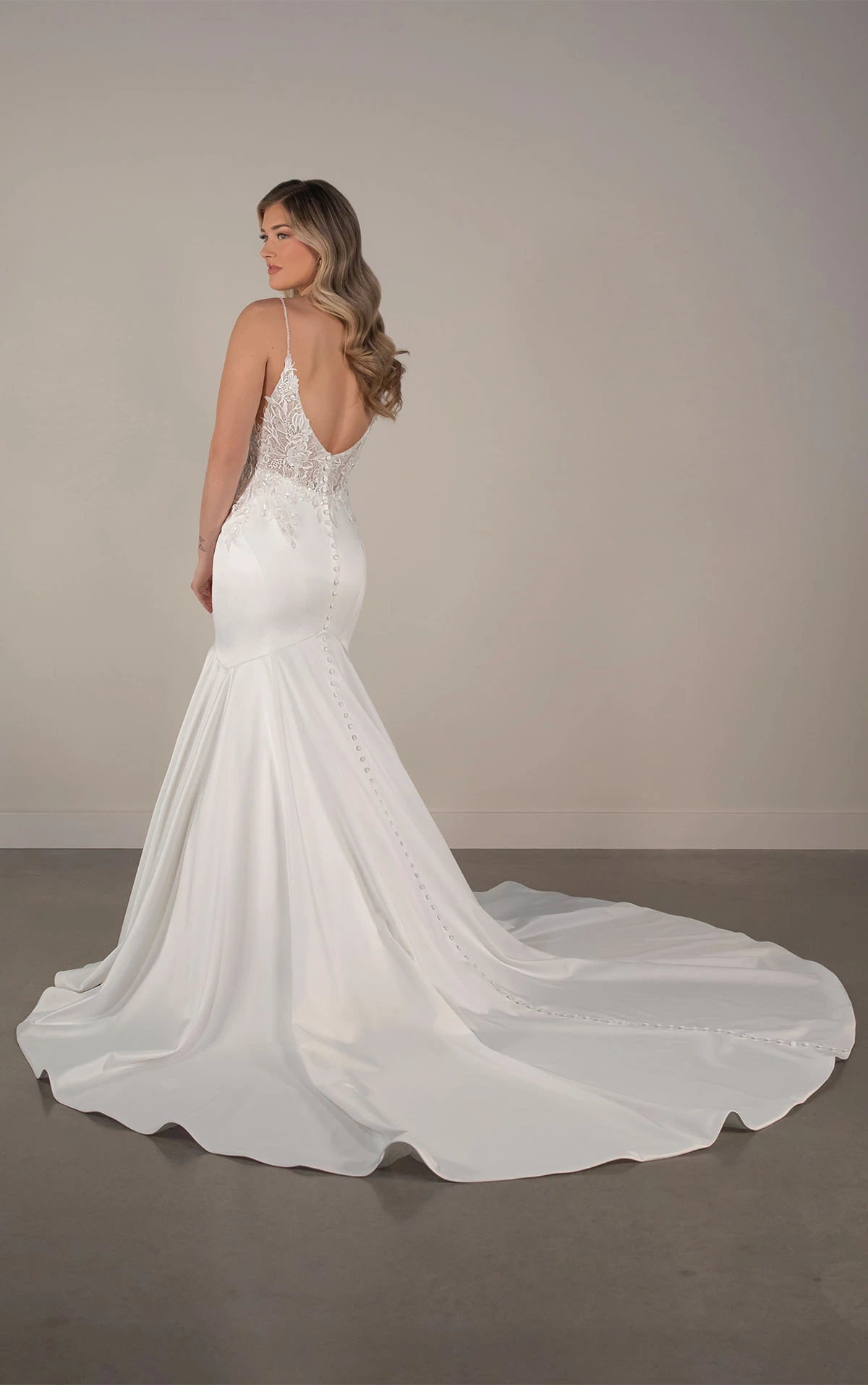 pa1405 Fit-and-Flare Wedding Dress with 3D Floral Lace  by Oxford Street