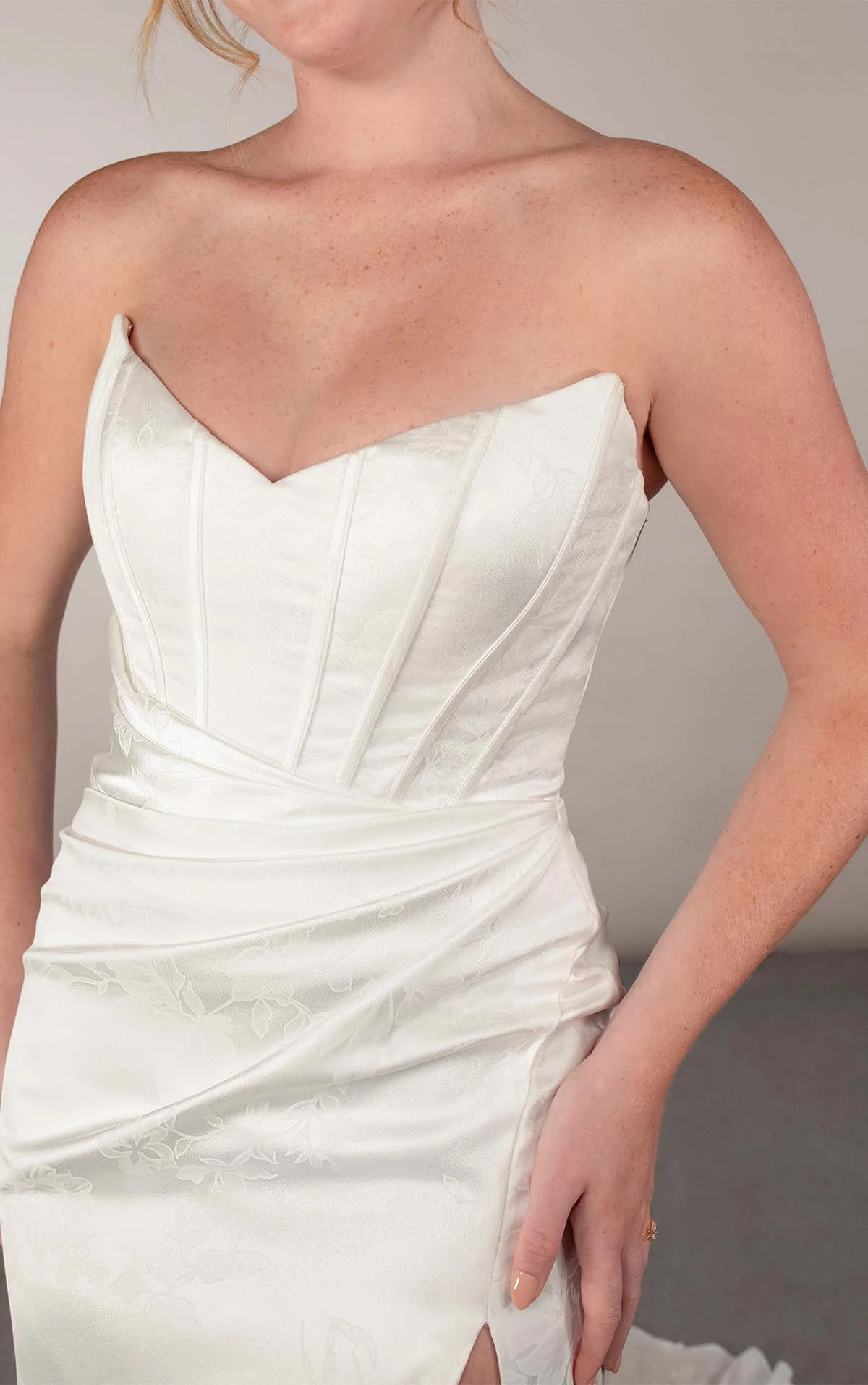 pa1431 Strapless Sheath Wedding Dress with a Slit  by Oxford Street