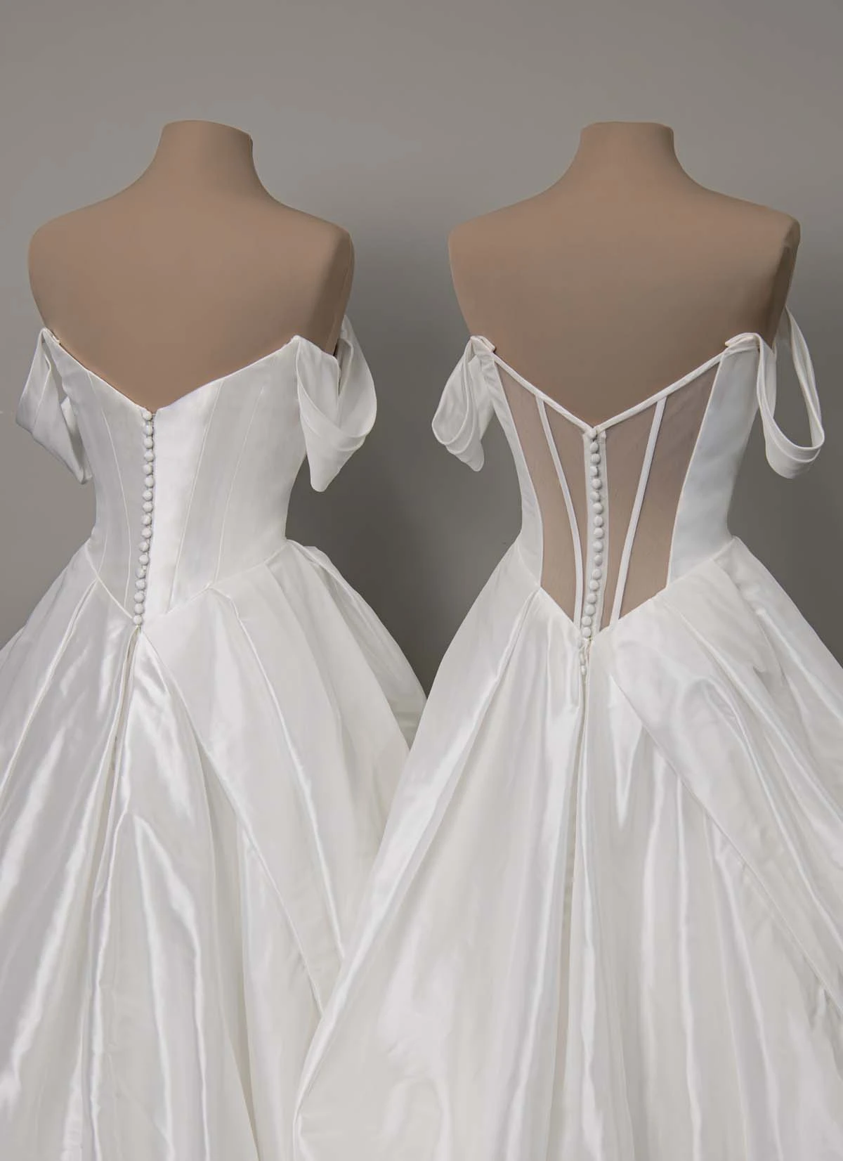 sy8309 Off-the-Shoulder Shimmering Organza Ballgown with Ruched Bodice and Pickups by Stella York