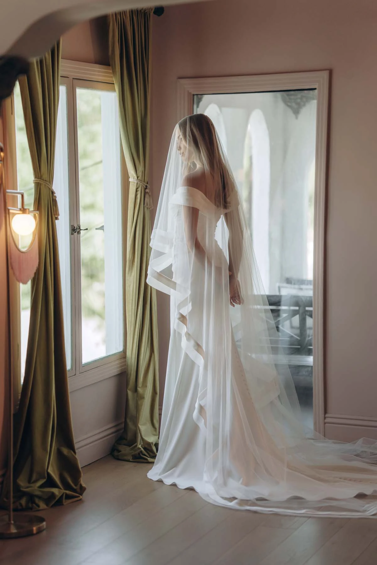 sy8330 Timeless Off-the-Shoulder Fit-and-Flare Wedding Gown by Stella York