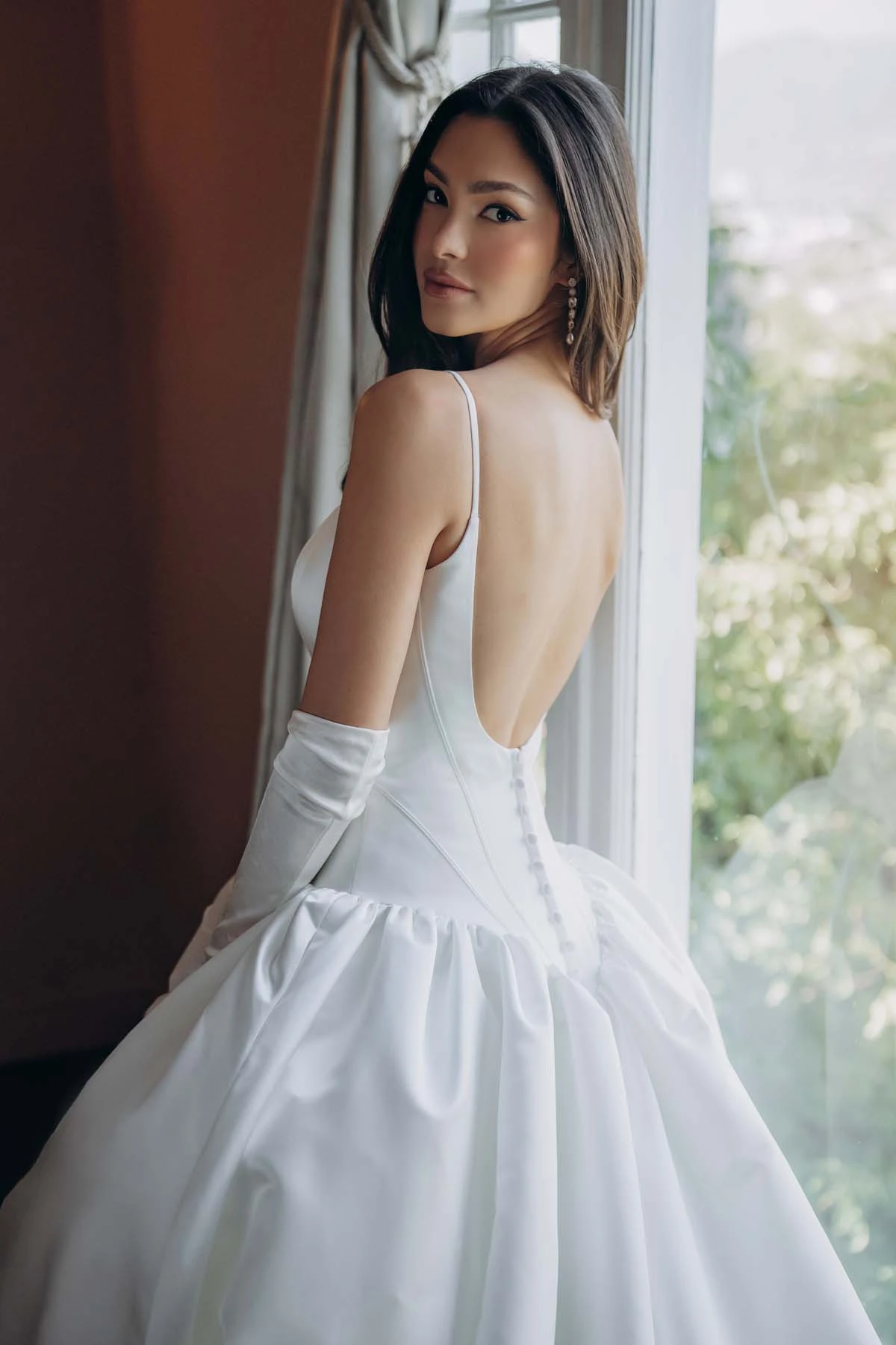 sy8334 Scoop Neckline Soft Satin Ballgown with Basque Waist and Pockets by Stella York